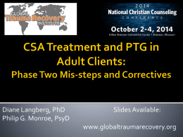 CSA Treatment and PTG in Adult Clients: Phase Two Mis