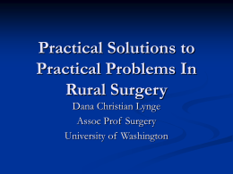 Practical Solutions to Practical Problems