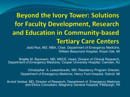 Beyond the Ivory Tower: Solutions for Faculty Development