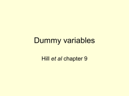 Dummy variables - University of Reading