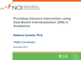 Intensifying Interventions for Struggling Students through