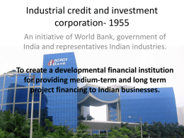 Industrial credit and investment corporation- 1955