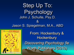 Step Up To: Psychology - Steve Christiansen Website