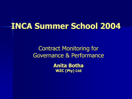 INCA Summer School 2004