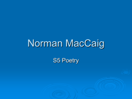 Norman MacCaig - Trinity High School