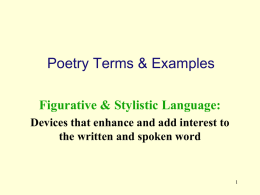 Poetry Terms & Examples - canadyconnections / FrontPage