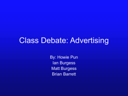 Class Debate: Advertising