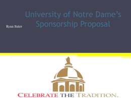 University of Notre Dame’s Sponsorship Proposal