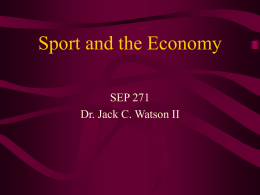 Sport and the Economy - West Virginia University