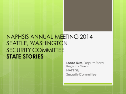 NAPHSIS ANNUAL MEETING 2014 SEATTLE, WASHINGTON …