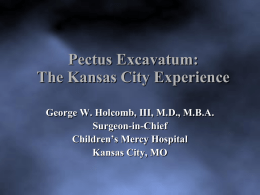 Pectus Excavatum: The Kansas City Experience