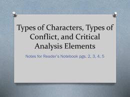Character Types and Characterization