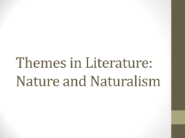 Nature and Naturalism