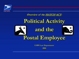 Overview of the Hatch Act: Political Activity and the