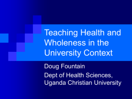 Teaching Health and Wholeness in the University Context