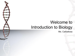 Welcome to Introduction to Biology