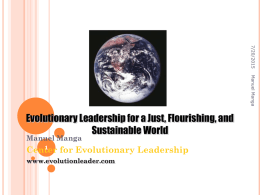 Evolutionary Leadership for Building a Sustainable World
