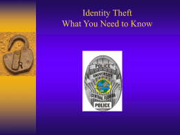 Identity Theft - UCF Police Department