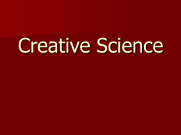 Creative science – a new idea?