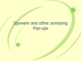 Spyware and other annoying Pop-ups