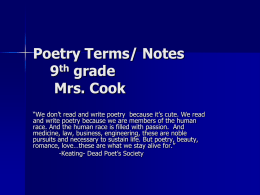 Poetry Terms 9th grade Pre