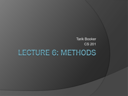 Lecture 6: Methods - California State University, Los Angeles