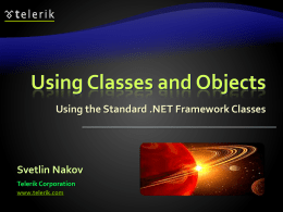 Using Classes and Objects