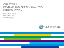 Chapter 1Demand and Supply Analysis