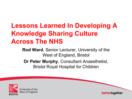 Knowledge sharing in the NHS