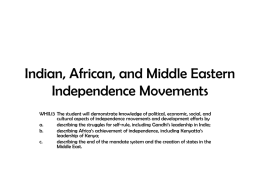 Indian, African, and Middle Eastern Independence Movements