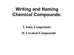 Naming Chemical Compounds: A Review