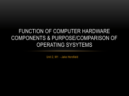 Function of computer hardware components