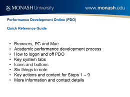 Performance Development Online (PDO) Quick Reference Guide