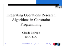 Integrating Operations Research Algorithms in Constraint