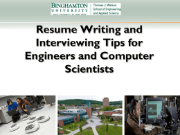 How to Write a Resume - Binghamton University