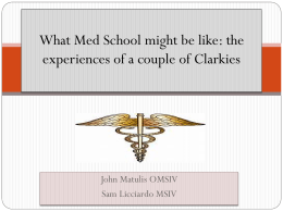 What Med School might be like: the experience of a couple