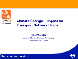 Climate Change Adaptation for London’s Transport System