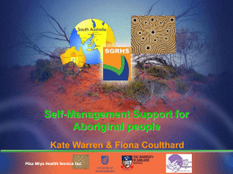 Self-Management Support for Aboriginal people