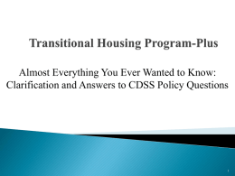 CDSS Policy: Your Questions Answered - THP-Plus