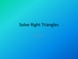 Solve Right Triangles - East Pennsboro High School
