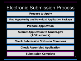 Preparing for NIH Electronic Grant Application