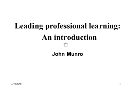 Leading professional learning : An introduction
