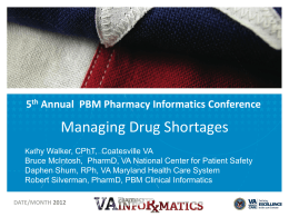 Managing Drug Shortage - Remote