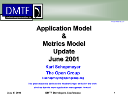 Application Model C201 - Leading the development of open