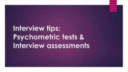 Interview tips: Psychometric tests