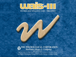 WAIS-III presentation