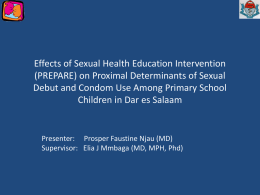 Effect Of Sexual Health Education Intervention (PREPARE