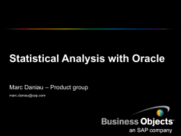Statistical Analysis with Oracle