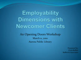 Employability Dimensions with Newcomer Clients
