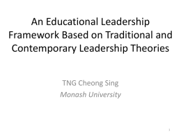 An Educational Leadership Framework Based on Traditional